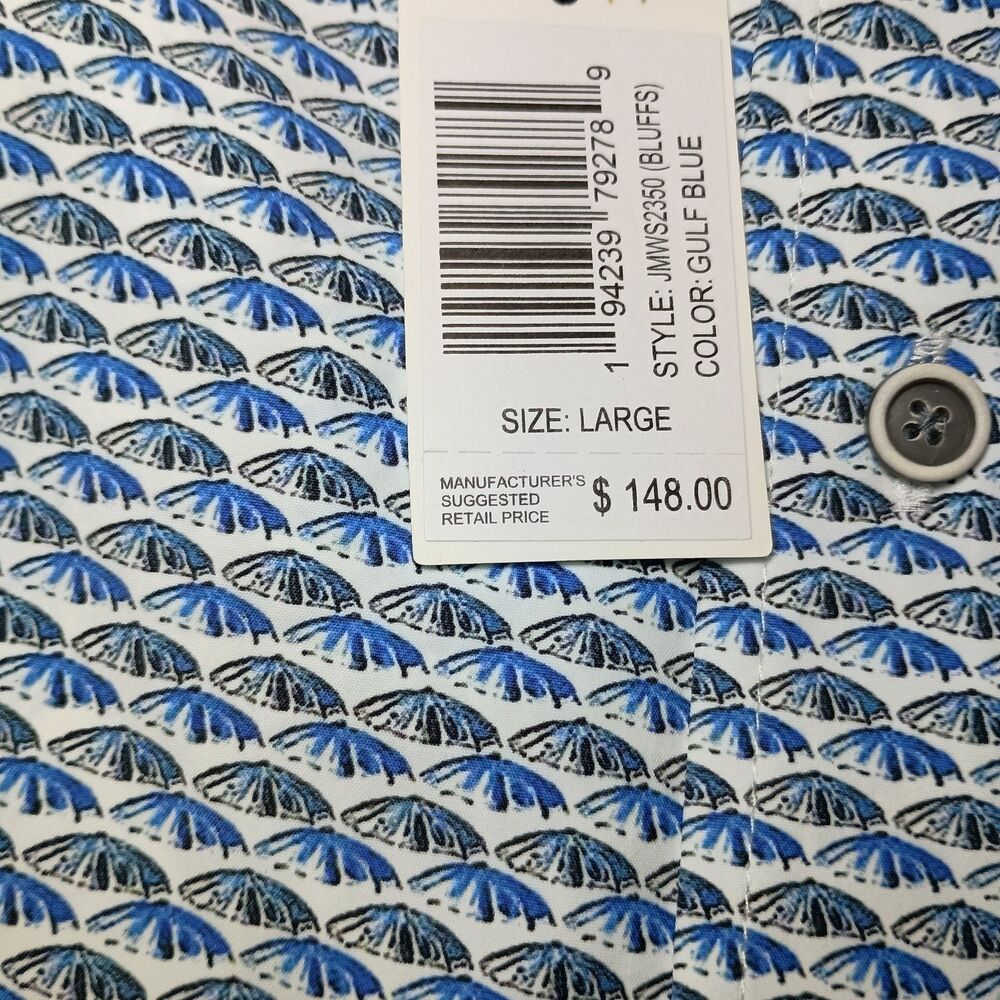 Johnnie-O Top Shelf Bluffs Umbrella All-Over-Print Performance Men’s L NWT $148